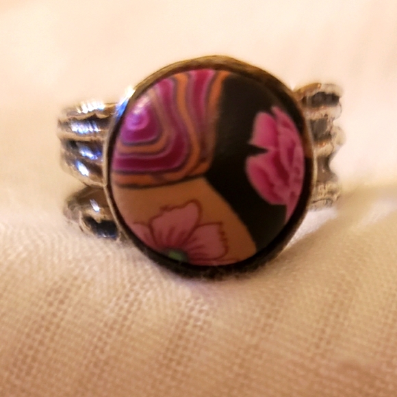 Ring 925 millefiori clay design size 7 - Picture 1 of 7